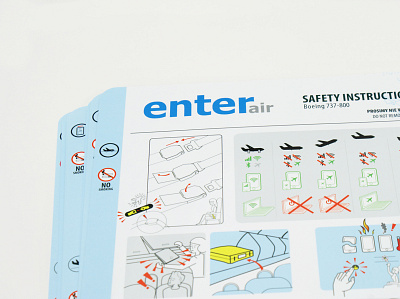 safety instruction card airplane airport brand instruction