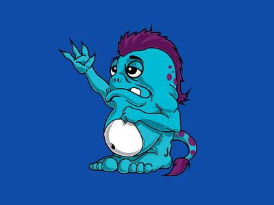 Blue blue monster purple vector