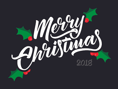 Merry Christmas Script 2018 black brush script christmas color custom design green hand letter hand lettered hand lettering letter lettering merry christmas minimal red vector white