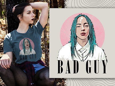 Bad Guy Shirt Design billie eilish design illustration t shirt t shirt design