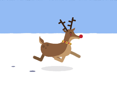 Rudolph Long Jump animated blue christmas gif motion northpole ottawa reindeer rudolph santa snow winter
