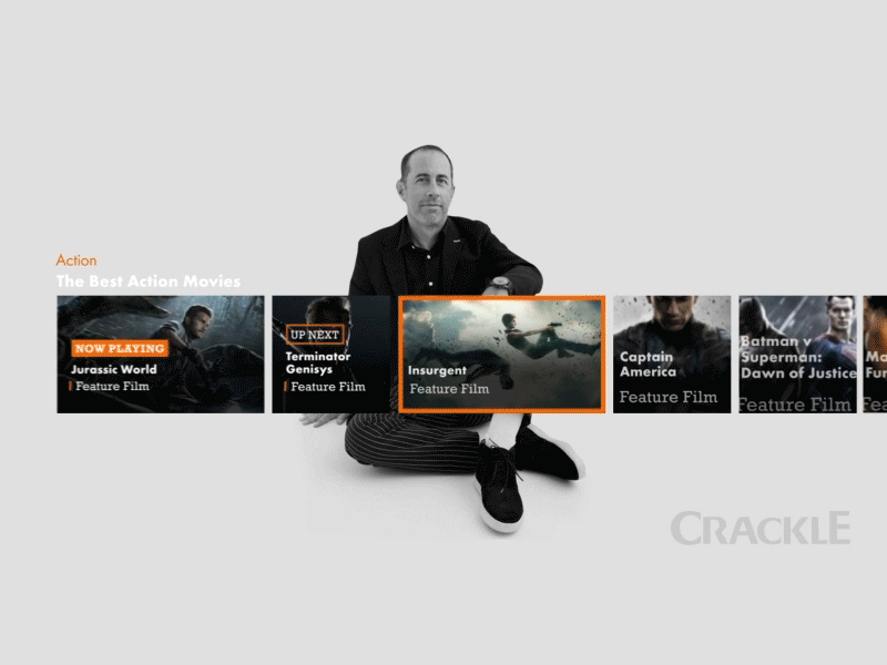 Sony Crackle Lander Scroll after effects app crackle guide interface lander motion motion graphics seinfeld sony tv ui ux
