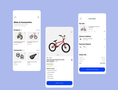 E-commerce: Bike App app design ui ux