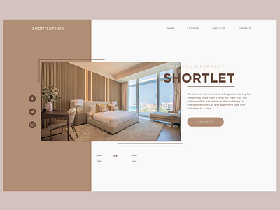 Shortlets Landing Page graphic design landing page rentals shortlets ui ui design ux