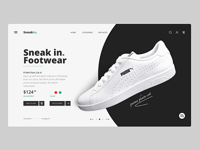 SneakIn Footwear. LandingPage.E-commerce design graphic design landing page online store sales sneakers ui uiux ux