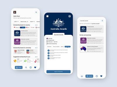 Scholarship App - FindScholarship education education app mobile mobile app mobile app design mobile design mobile ui scholarship school app ui ui design uiux uiux design user inteface ux ux design