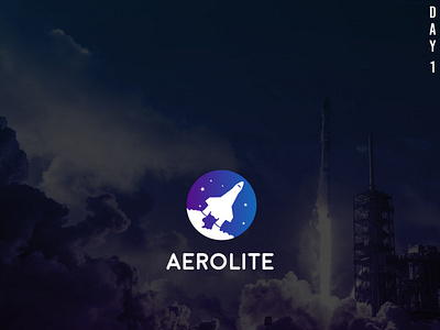 DailylogoChallenge - Day1 - Aerolite astronaute dailylogochallenge design illustration logo space spaceship