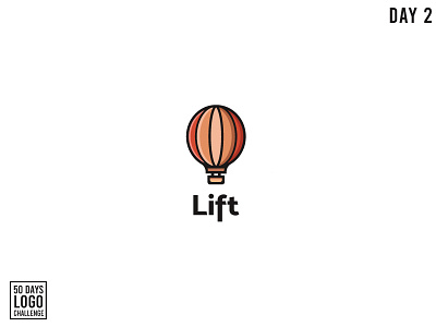 Lift Logo - Daily Logo Challenge - Day 2 air balloon art balloon logo brand dailylogochallenge illustration lgoo design lift logo logos mark