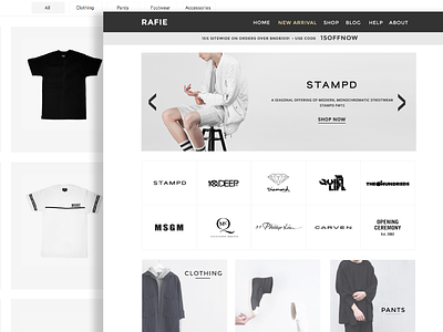 RAFIE - Online Streetwear Shop clean minimal online portfolio shop streetwear