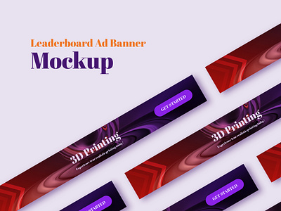 Sample Leaderboard banner Ad 3d ads banner design minimal print