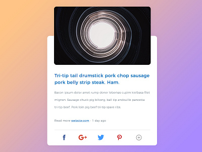 Bacon Ipsum - Blog Post UI Design