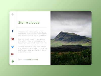 Storm Clouds - Blog Post UI Design blog design graphic design photoshop ui ux