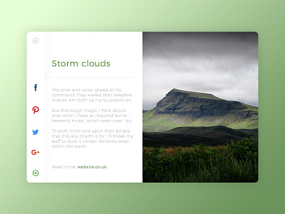 Storm Clouds - Blog Post UI Design