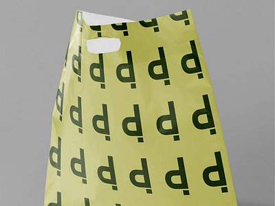Shopping bag design branding and identity flat icon minimal typography