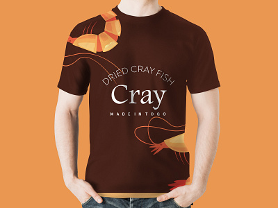 CRAY ROUND NECK TOP DESIGN branding illustration logo minimal seafood typography