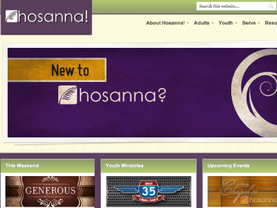 Hosanna Site Redesign church website ixd redesign responsive ux web design