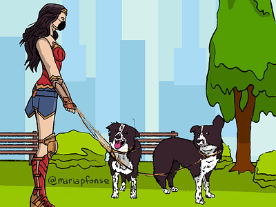 Stay home! Quédate en casa! bordercollie mujermaravilla quedateencasa stayhome staysafe wonderwoman