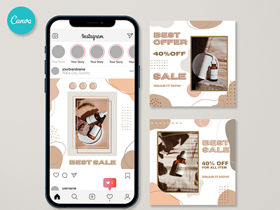 Best Sale Instagram Post Template abstract boho memphis