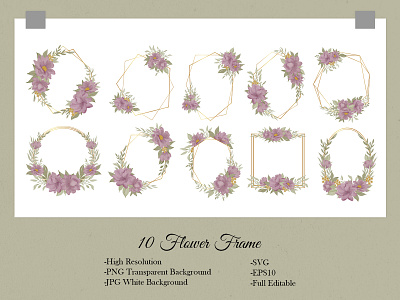 Flower Frame 3 Roses svg