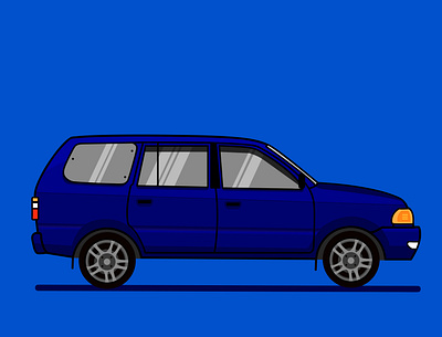 Toyota Kijang LSX 2003 car flat illustration toyota vector
