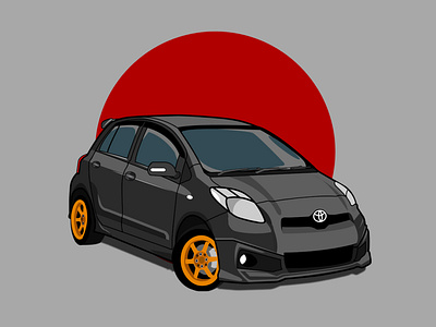 Toyota Yaris car illustration toyota vector