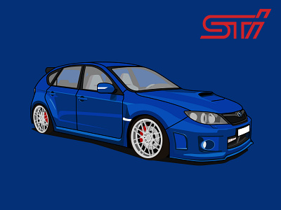 Subaru Impreza WRX STi Hatchback 01 car design illustration