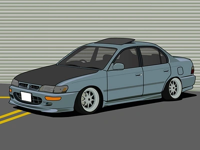 great corolla car illustration