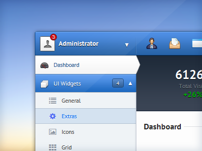 Dashboard: Mango - Slick & Responsive Admin Template app blue button clean dashboard gui modern navigation slick ui ux web
