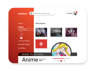 Muzikero - Playlist Page (Concept Project) app design desktop figma minimal ui ux web website