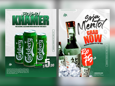 Alcohol Beverages Poster, Banner, Brochure Template Ads Design