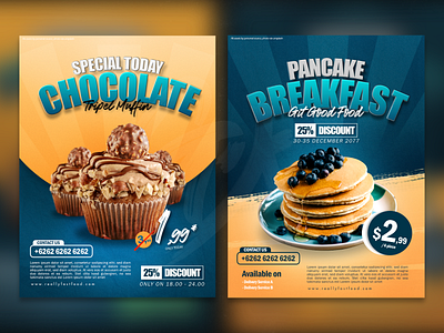 Pancake and Muffin Poster, Banner, Brochure Template Ads Design advertisement banner banner ads banner design brochure brochure design cake flyer flyer design food food poster foodie muffin pancakes poster poster design sweet sweets template