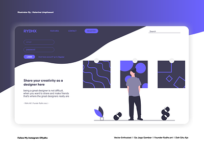 First Landing Page Design, Hope u like it! branding design flat illustration illustrator logo minimal typography ui vector web