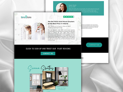 Sienna Shutters Landing Page Design branding design illustration minimal web