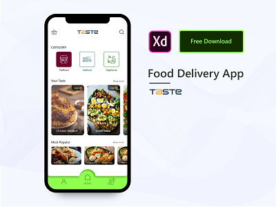 Food Delivery App adobe illustrator adobe xd android android app app food app restaurant app uidesign