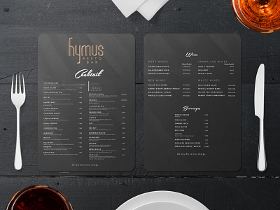 Hymus Resto Bar - Menu Design brand identity branding branding and marketing branding and marketing agency branding design creative agency creative studio design design company design concept designer digital marketing agency logodesign marketing collateral menu design print design print designer re branding re branding agency visual brand identity