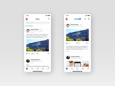 LinkedIn Home Redesign app application blue branding design home ios jobs linkedin mobile professional redesign redesign concept share ui