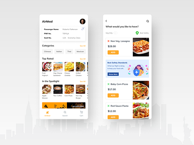 AirMeal - Inflight Food Ordering App airmeal airplane app application banner branding covid19 design flight app food gradient inflight food ios mobile order food ordering passengers ux