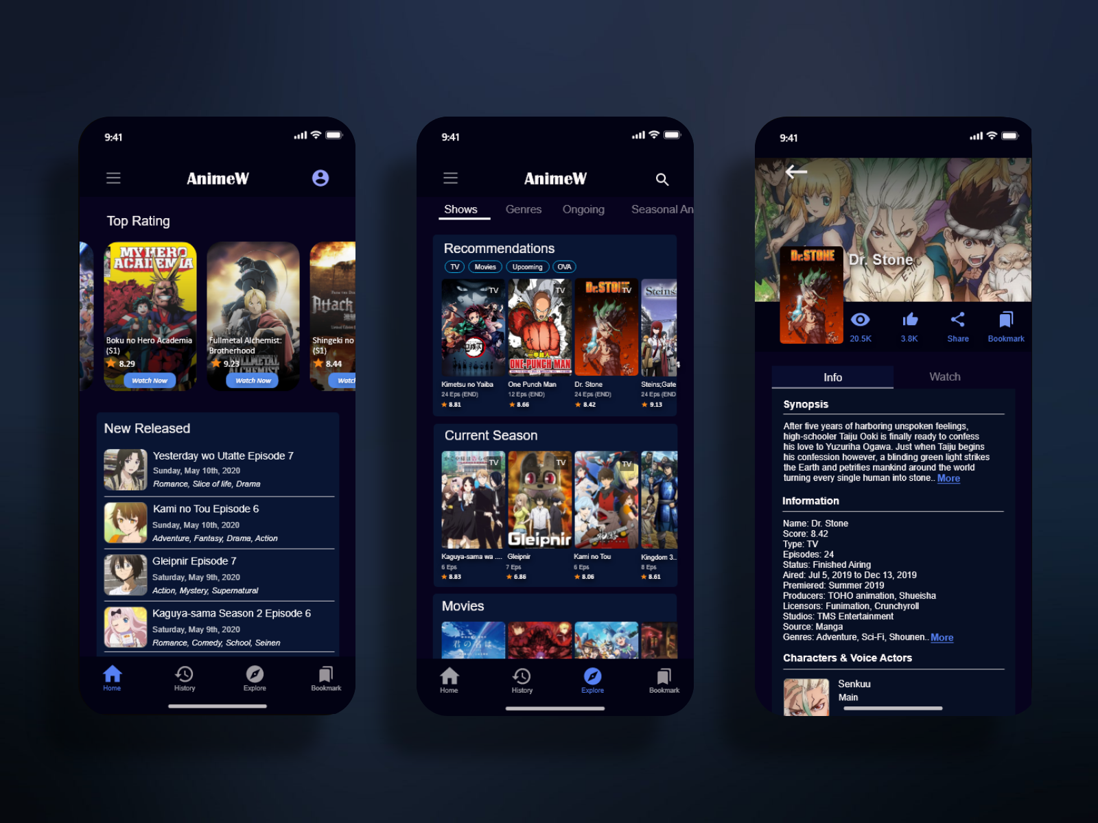 Anime Stream App by Oscar Dewata on Dribbble