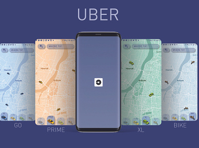 Uber App Mockup app branding design illustration ui ux
