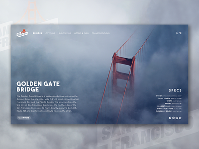 San Francisco Website Concept Design app photoshop typography ui uidesign uiux ux vector webdesign website design