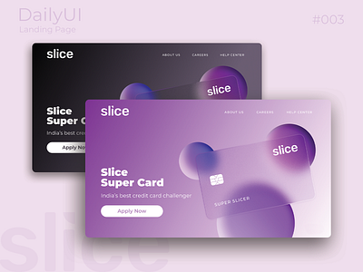 Daily UI Challenge #003 | Landing Page
Slice Card Landing Page