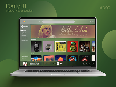#dailyui 009/100 - Music Player Design UI app appdesign musicplayer spotify ui uidesign uiux ux webdesign website design youtubemusic