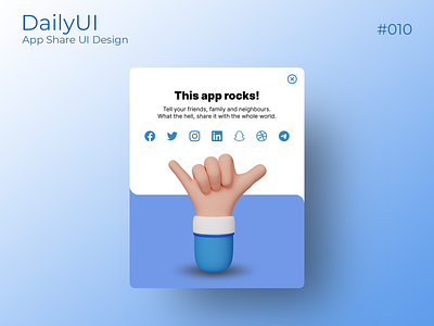 #dailyui 010/100 - App Share Design UI