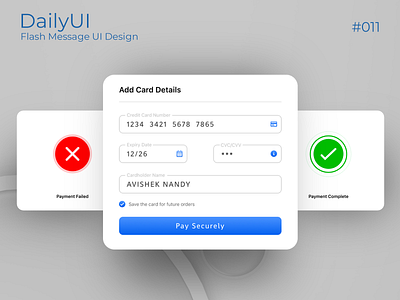 #dailyui 011/100 - Flash Message Design UI