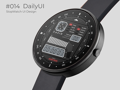 Daily UI Challenge | Day 14 | Stopwatch UI Design animation css daily ui design html java motion graphics product design prototyping smartwatch ui ui uidesign uiux ux watch webdesign website design