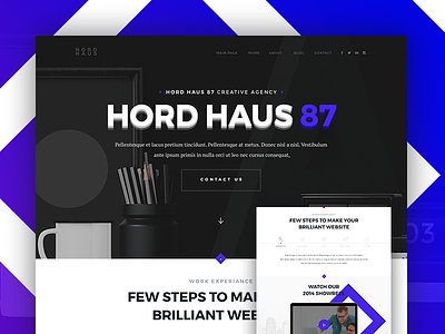 Landing Page for Creative Agency agency creative creative agency free freebies geometry landing landing page landingpage lp one page porfolio