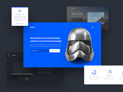 Blocker Framework blocks blue dribbble framework hero promo