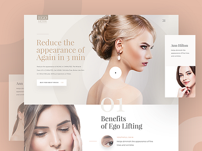 Ego Lifting Landing Page beauty color girl landing page lp one page ui ux