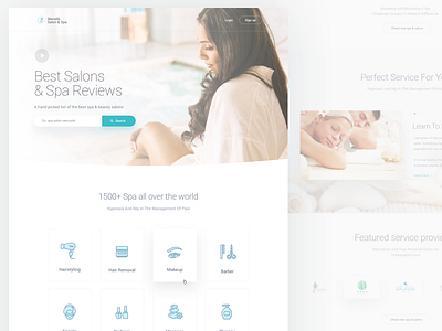 Spa & Beauty Startup Landing Page beauty facial landing landingpage makeup spa startup ui web