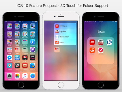 iOS 10 Feature Request - 3D Touch On Folders